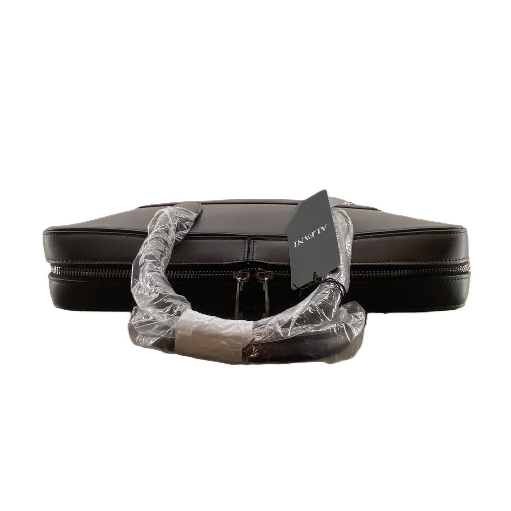 Alfani Messenger Bag Adjustable Cross Body Strap Faux Leather Brown NEW - Picture 3 of 8